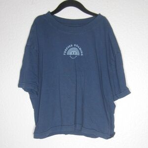 Roark Revival Cropped Boxy Premium Tee in Blue - Size XS